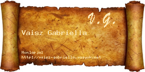Vaisz Gabriella névjegykártya